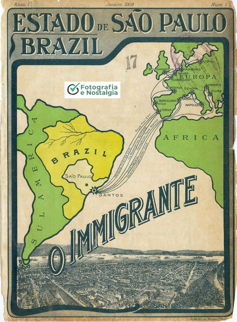 Revista "O Immigrante" N. 1, 1908, Secretaria da Agricultura, Governo do Estado de São Paulo, Brasil