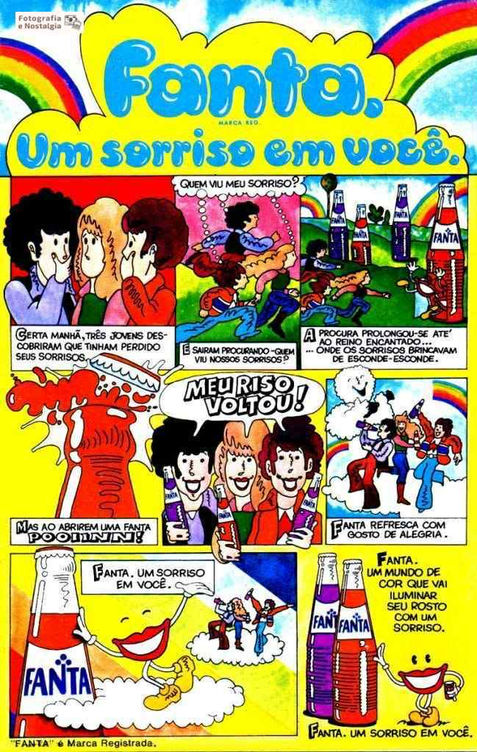 Propaganda "Fanta, um sorriso em você", 1976, Coca-Cola, Brasil