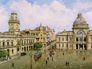 Praça Municipal / Praça Tomé de Sousa, Década de 30, Rua Chile, Salvador, Bahia, Brasil (Praça Municipal, Rua Chile, Década de 30, Salvador) - Henrique Passos