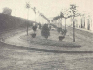 Vista da primeira praça de Villa Bonfim, Década de 30, Bonfim Paulista, Ribeirão Preto, São Paulo, Brasil