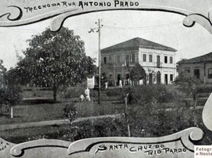 Imagens antigas da Rua Conselheiro Prado / Praça da República, Santa Cruz do Rio Pardo, São Paulo, Brasil