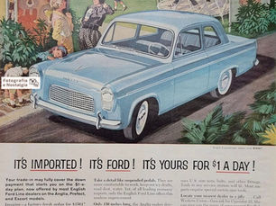 Propaganda "English Ford Line", 1959, Ford, Estados Unidos