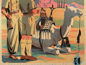 Cartaz de propaganda para alistamento nas tropas coloniais francesas "Engagez-vous dans les troupes coloniales", França