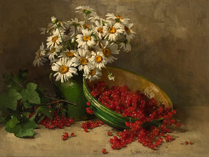 Natureza morta com groselhas vermelhas (Still life with red currants) - Clara von Sivers