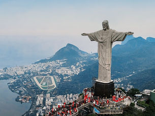 Vista da Estátua do Cristo Redentor, Morro do Corcovado, Rio de Janeiro, Brasil