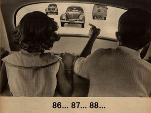 Propaganda "86... 87... 88...", 1962, Volkswagen Fusca, Volkswagen, Brasil