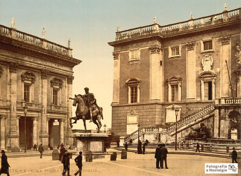 Roma Piazza del Campidoglio, 1890-1900, Roma, Itália