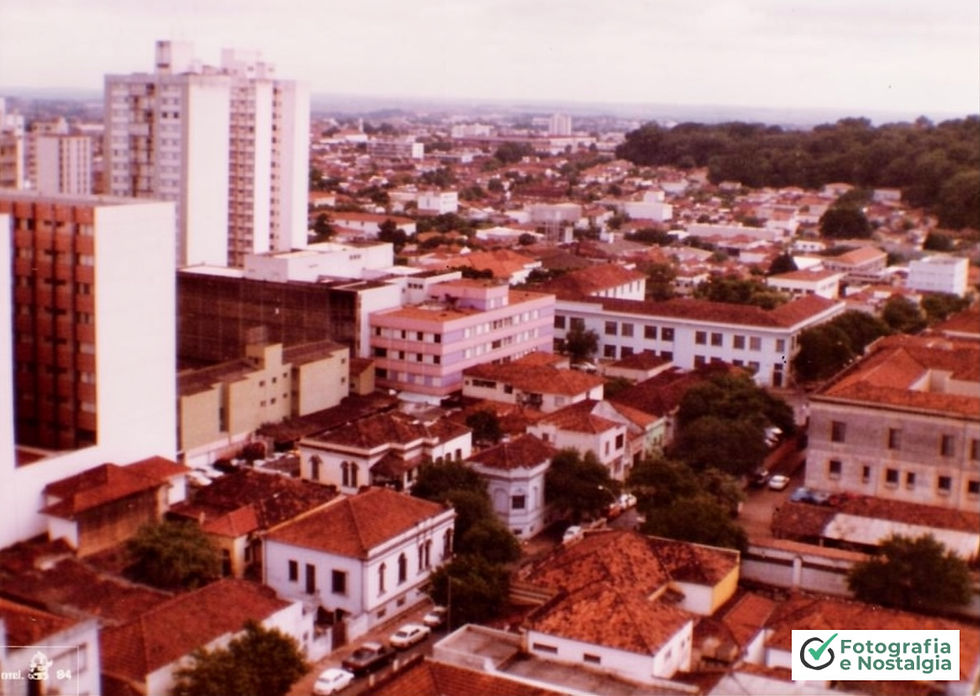 Vista parcial do Centro 1, 1984, Ribeirão Preto, São Paulo, Brasil