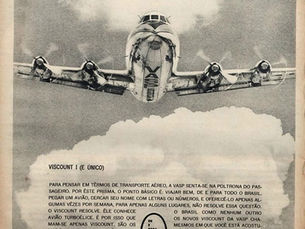 Propaganda "Aviões Vickers Viscount", 1963, Vasp, Brasil