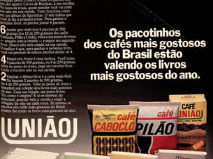 Propaganda "Livro de Receitas União", 1984, Companhia União dos Refinadores Açúcar e Café, Brasil
