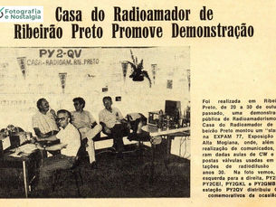 Estande da Casa do Radioamador de Ribeirão Preto, Expam 77 / Exposição da Alta Mogiana, Ribeirão Preto, São Paulo, Brasil