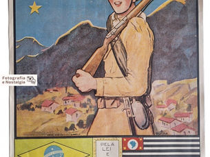 Cartaz de propaganda da Revolução Constitucionalista de 1932, "Desta casa partiu o soldado da lei", Estado de São Paulo, Brasil
