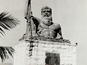 Estátua de Netuno, Década de 60, Praia Grande, São Paulo, Brasil