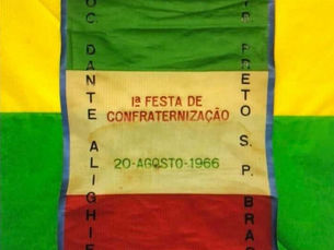 Flâmula da 1º Festa de Confraternização, 1966, Sociedade Dante Alighieri, Ribeirão Preto, São Paulo, Brasil