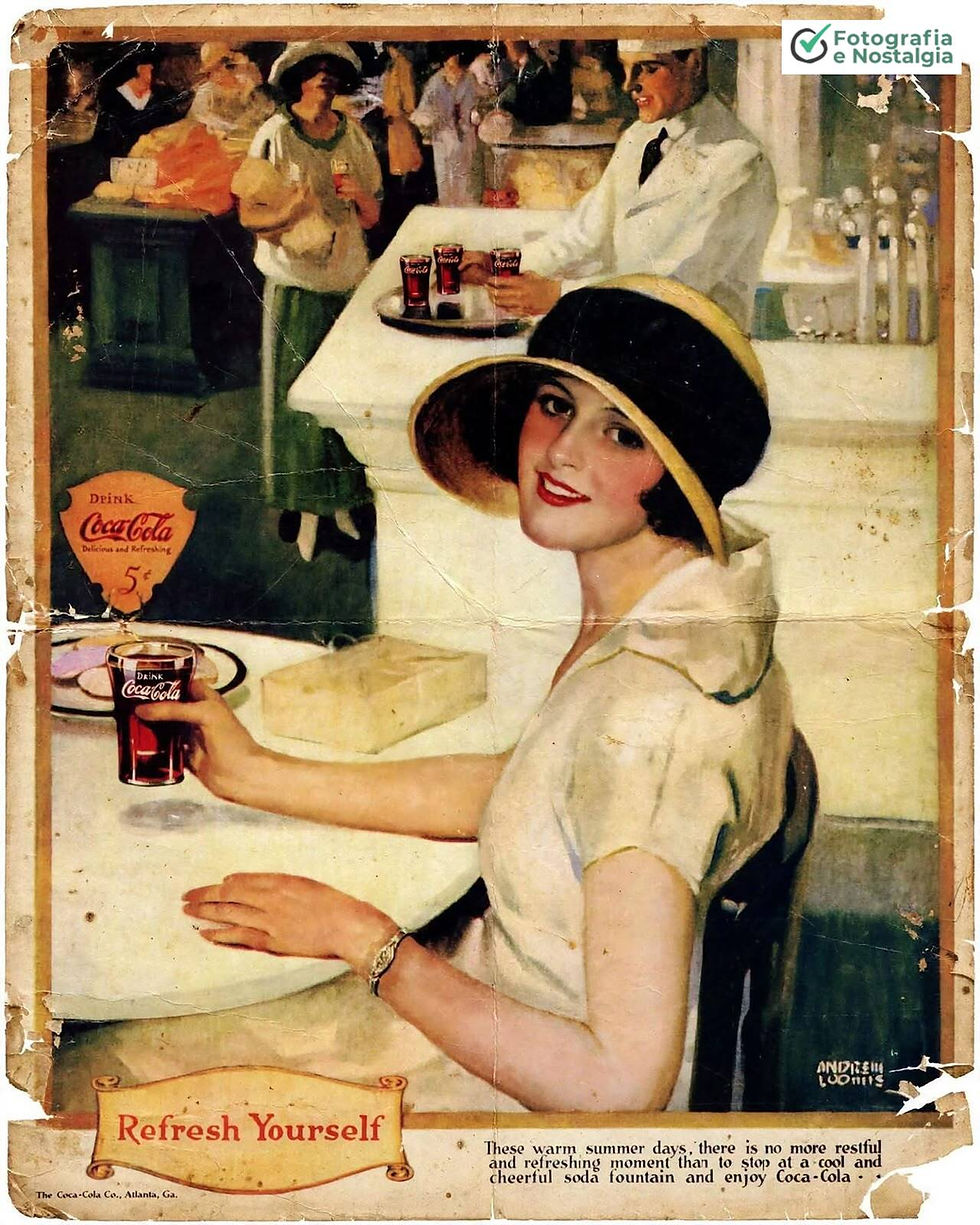 Propaganda "Refresh Yourself", Década de 1920, Coca-Cola, Estados Unidos