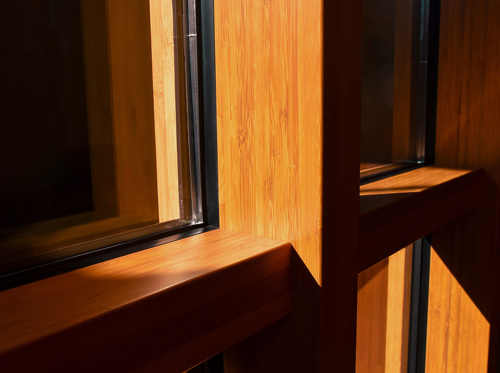 Close up of Lamboo Vue Curtain Wall