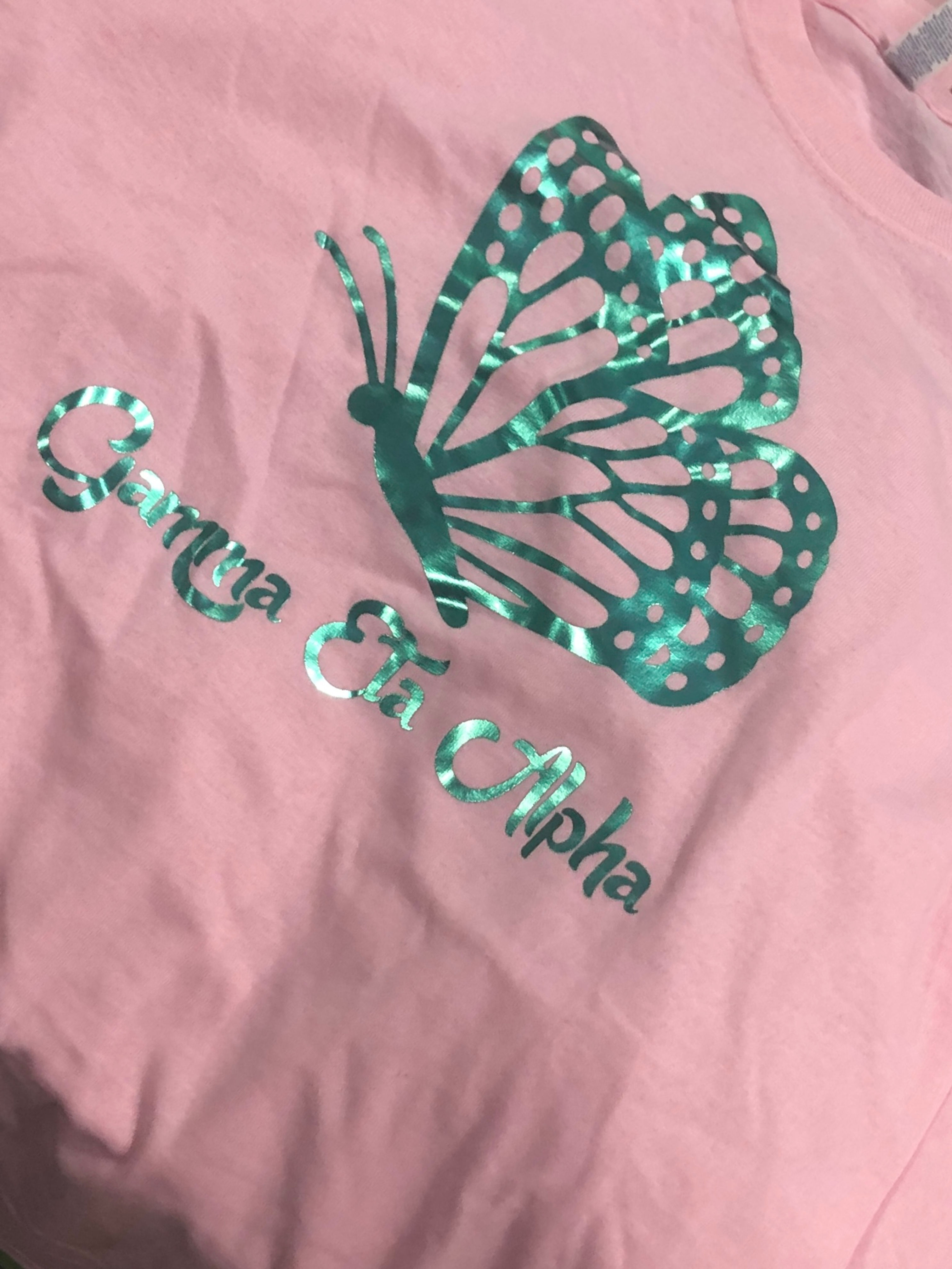 Pink Butterfly vinyl short sleeve 