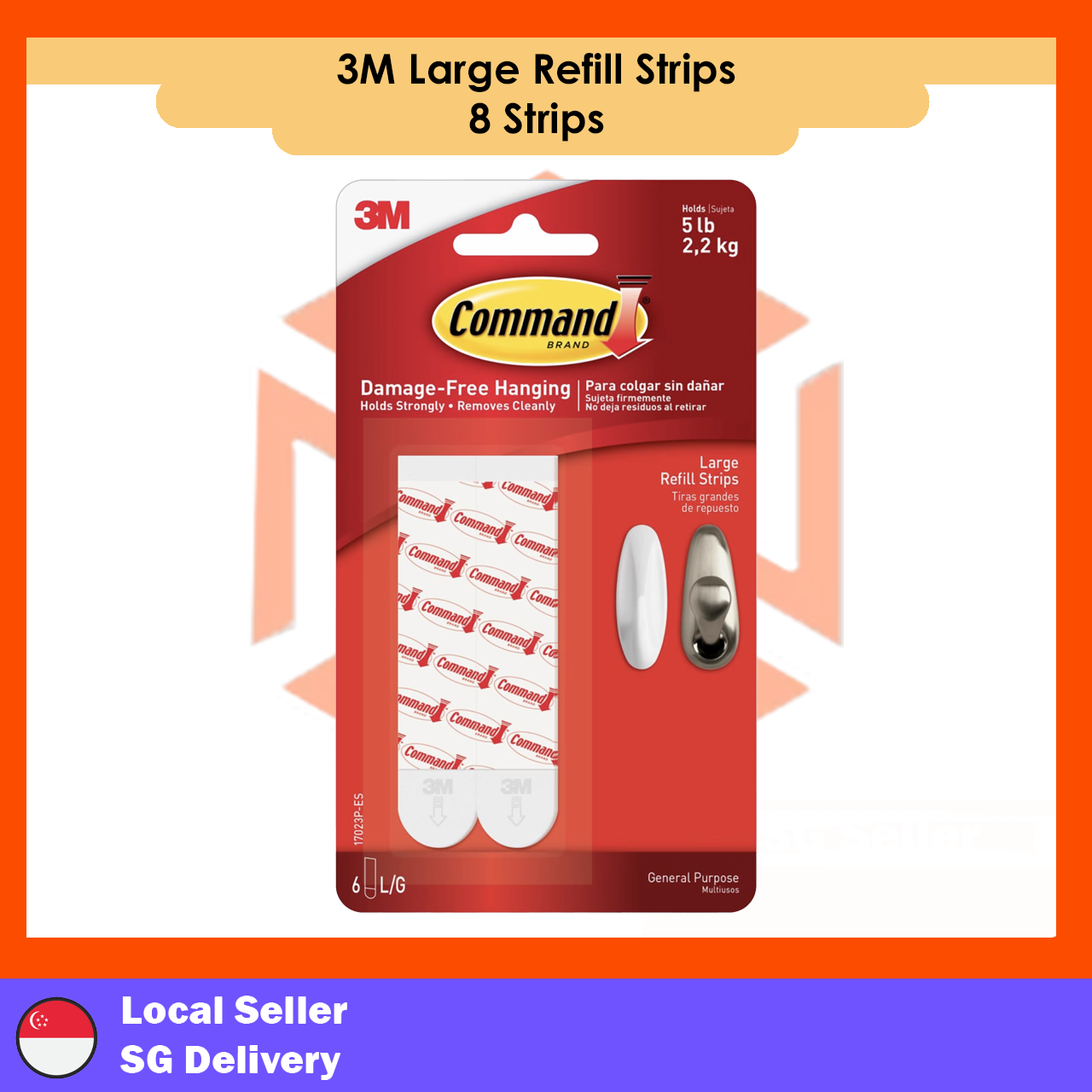 3M Large Refill Strips 8pc (2.2kg)