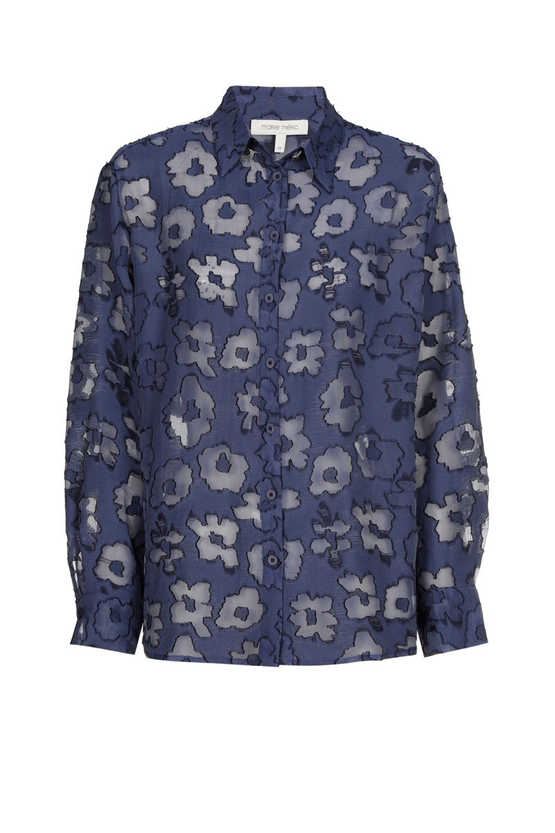Thumbnail: 69106 Donkerblauwe blouse Marie Méro