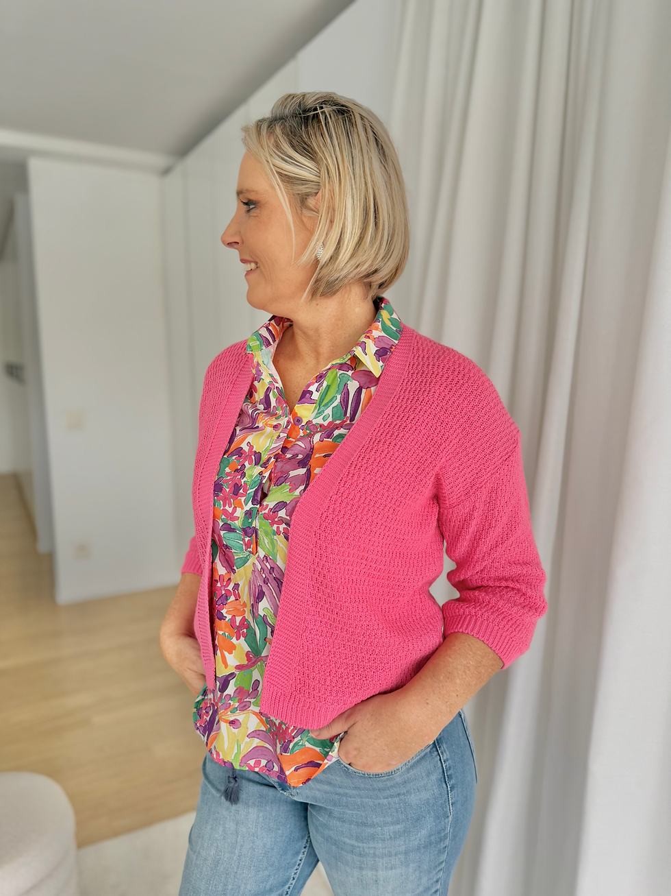 Thumbnail: 66191 Katoenen multicolor blouse in vrolijke kleuren Signe & Nature