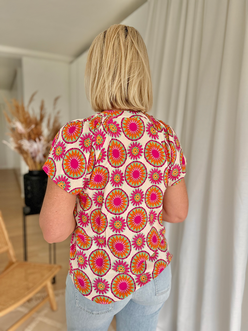 Thumbnail: 63498 Fuchsia katoenen basic cardigan Signe & Nature