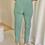 Thumbnail: 65301 Mintgroene broek chino-model met knoopsluiting en rek achteraan Marie Méro