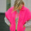 Thumbnail: 68431 Fluo roze bodywarmer met groene rits M-I