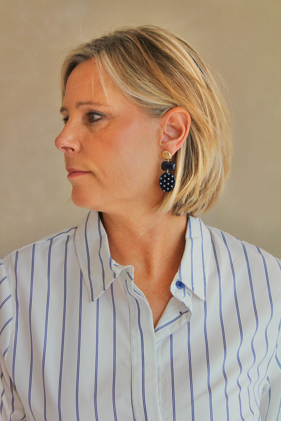 Thumbnail: 71336 Blouse Blue stripe "Patty" La Lotti