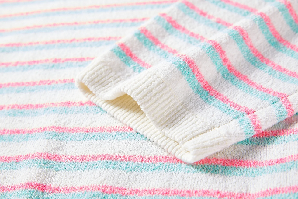 Thumbnail: 69170 Witte pull met roze & blauwe strepen Lara Vila Joy