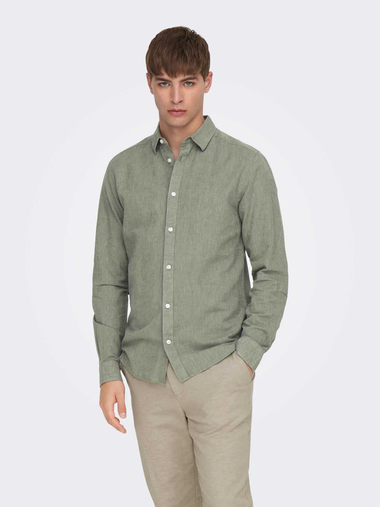 70489 Groen hemd ONLY & SONS