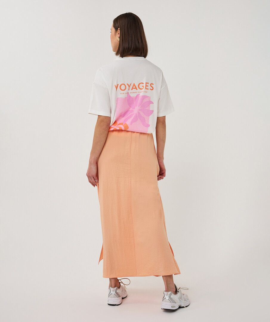 Thumbnail: 68893 Witte t-shirt met roze print Esqualo