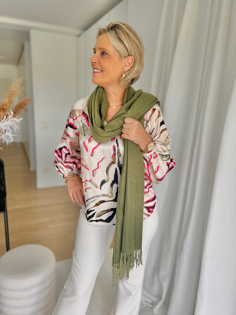Thumbnail: 64880 Satijn-look blouse in multicolor print Senso