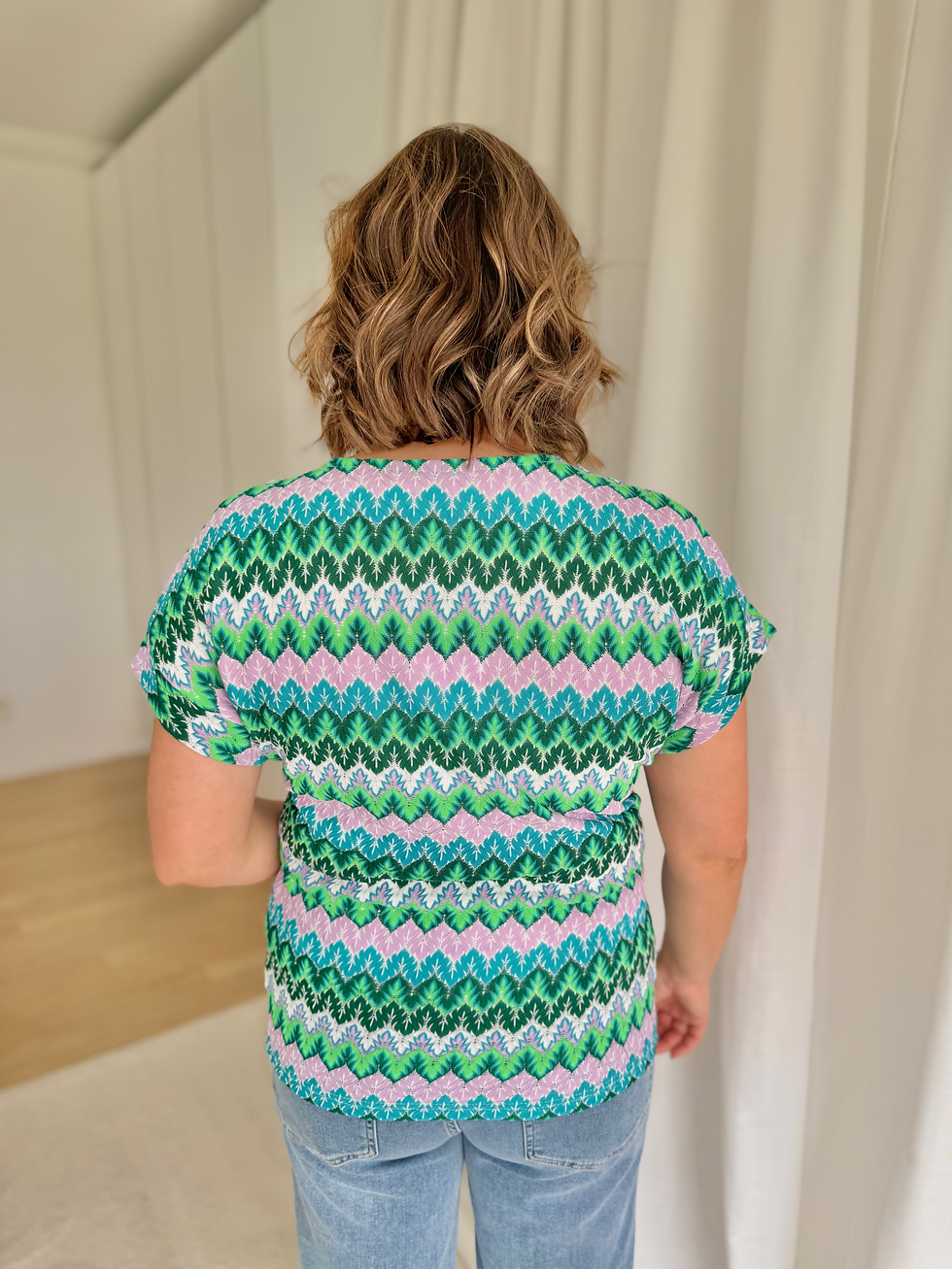 Thumbnail: 66319 Multicolor missoni t-shirt in stretch-kwaliteit Batida