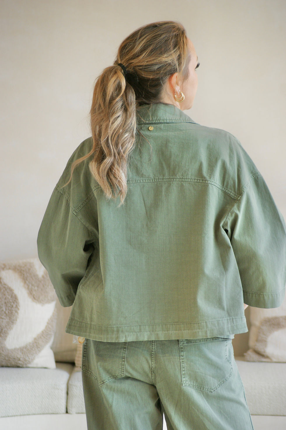 Thumbnail: 69336 Kakigroene stoere jas-vest Circle Of Trust