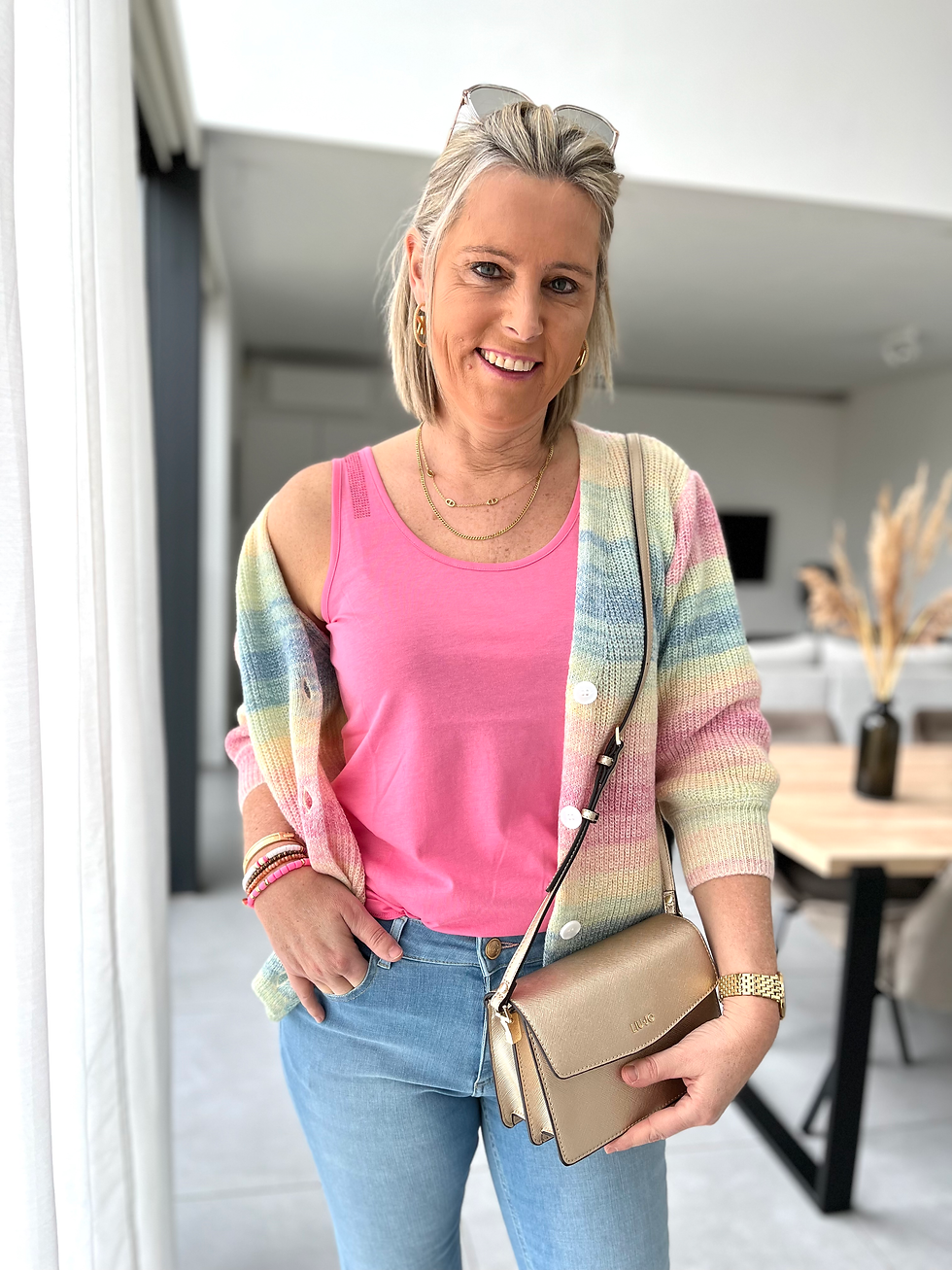 Thumbnail: 60540 Felroze top met strass Monari