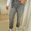 Thumbnail: 68441 Lichtgrijze jeans met omslag en koordje model 'BOBBY' van Para Mi
