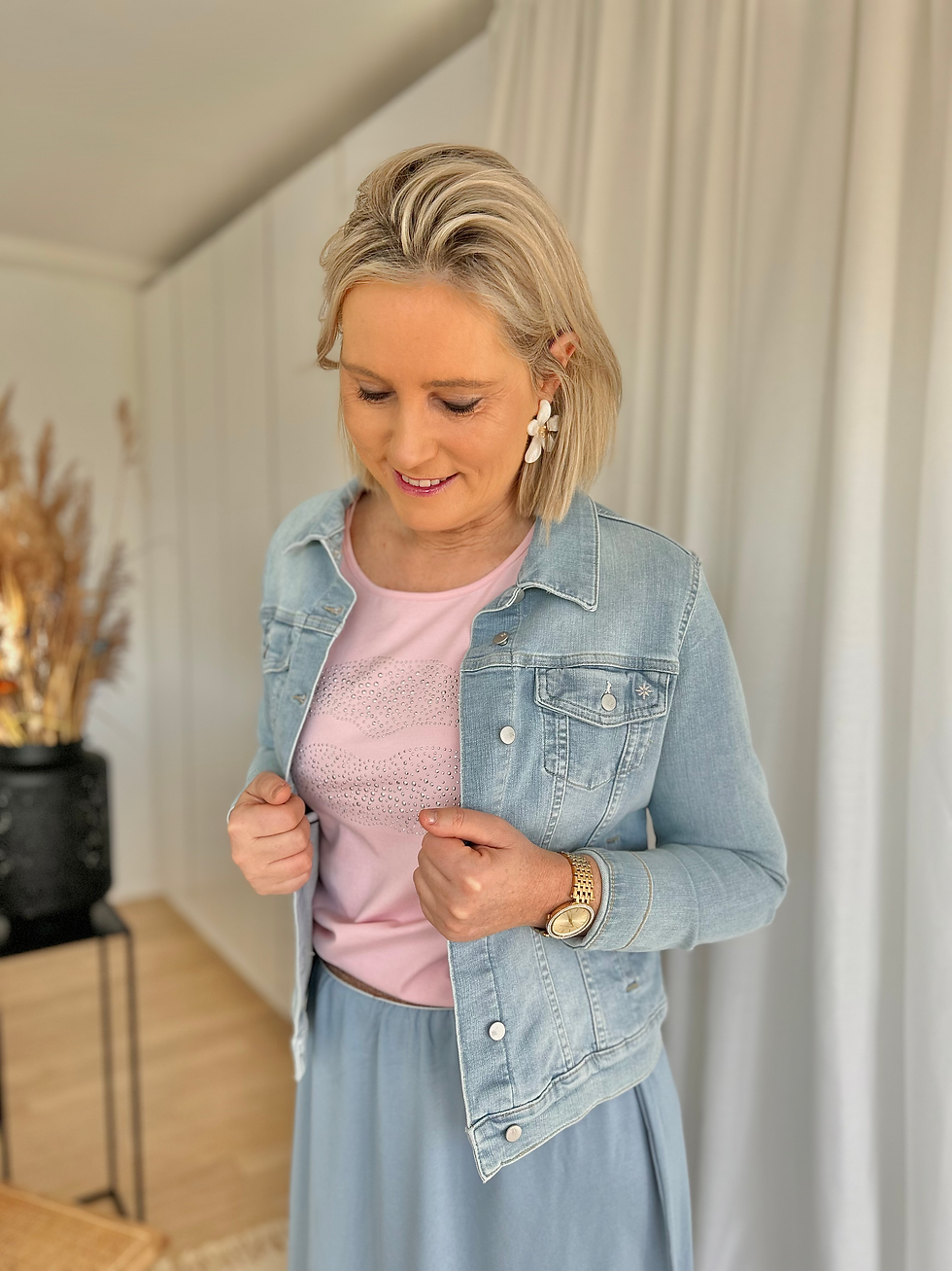 Thumbnail: 59820 Jeansjasje in aangename stretch-kwaliteit van Para Mi