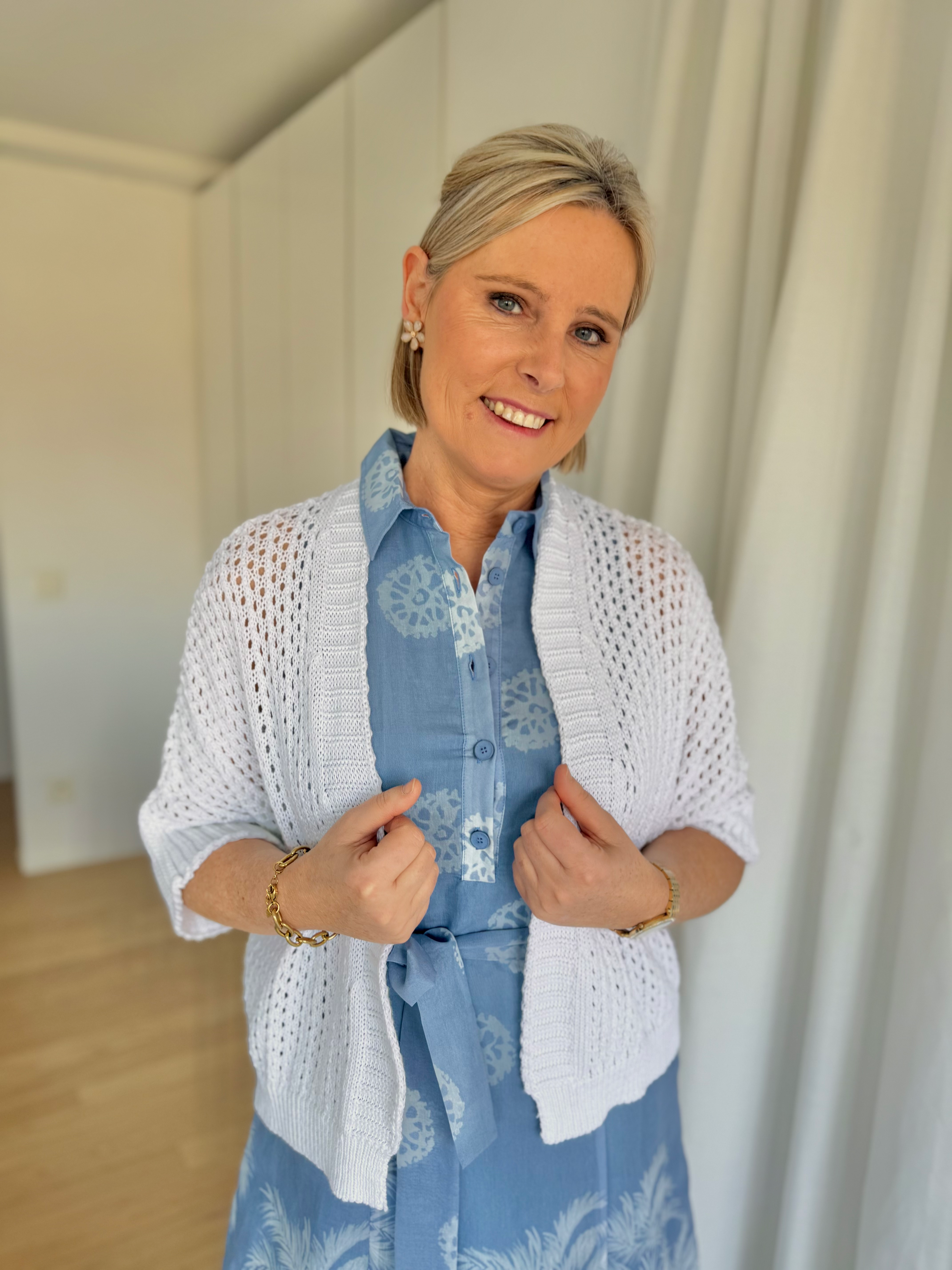 66737 Witte gehaakte cardigan Punto