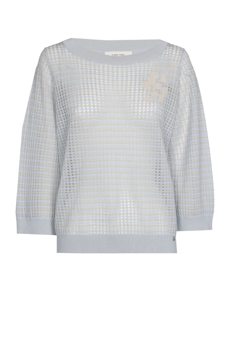 Thumbnail: 69136 Beige & lichtblauwe pull Marie Méro