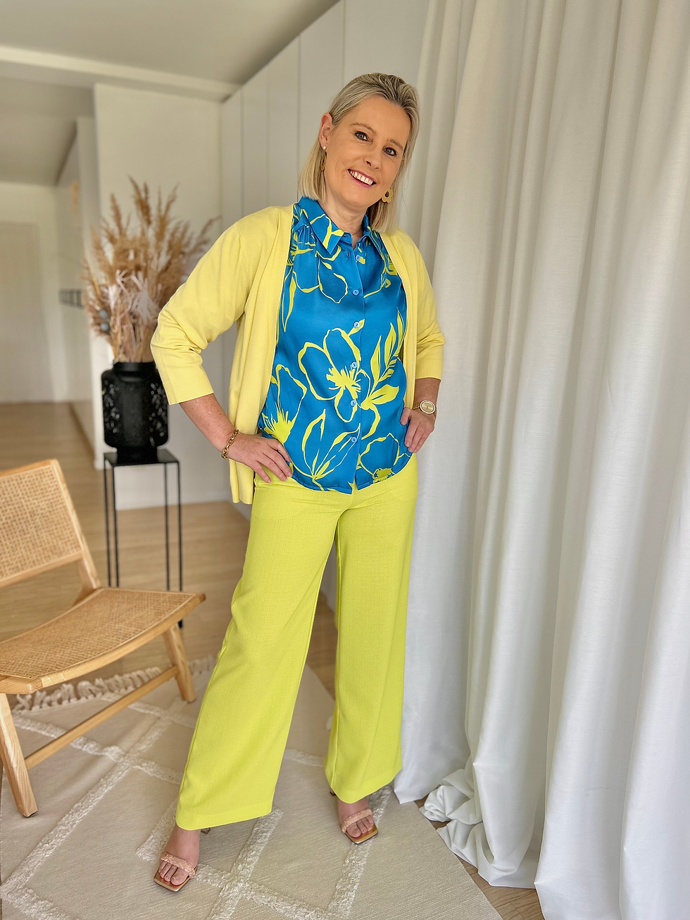 Thumbnail: 63097 Limoengele zachte cardigan zonder sluiting Accent