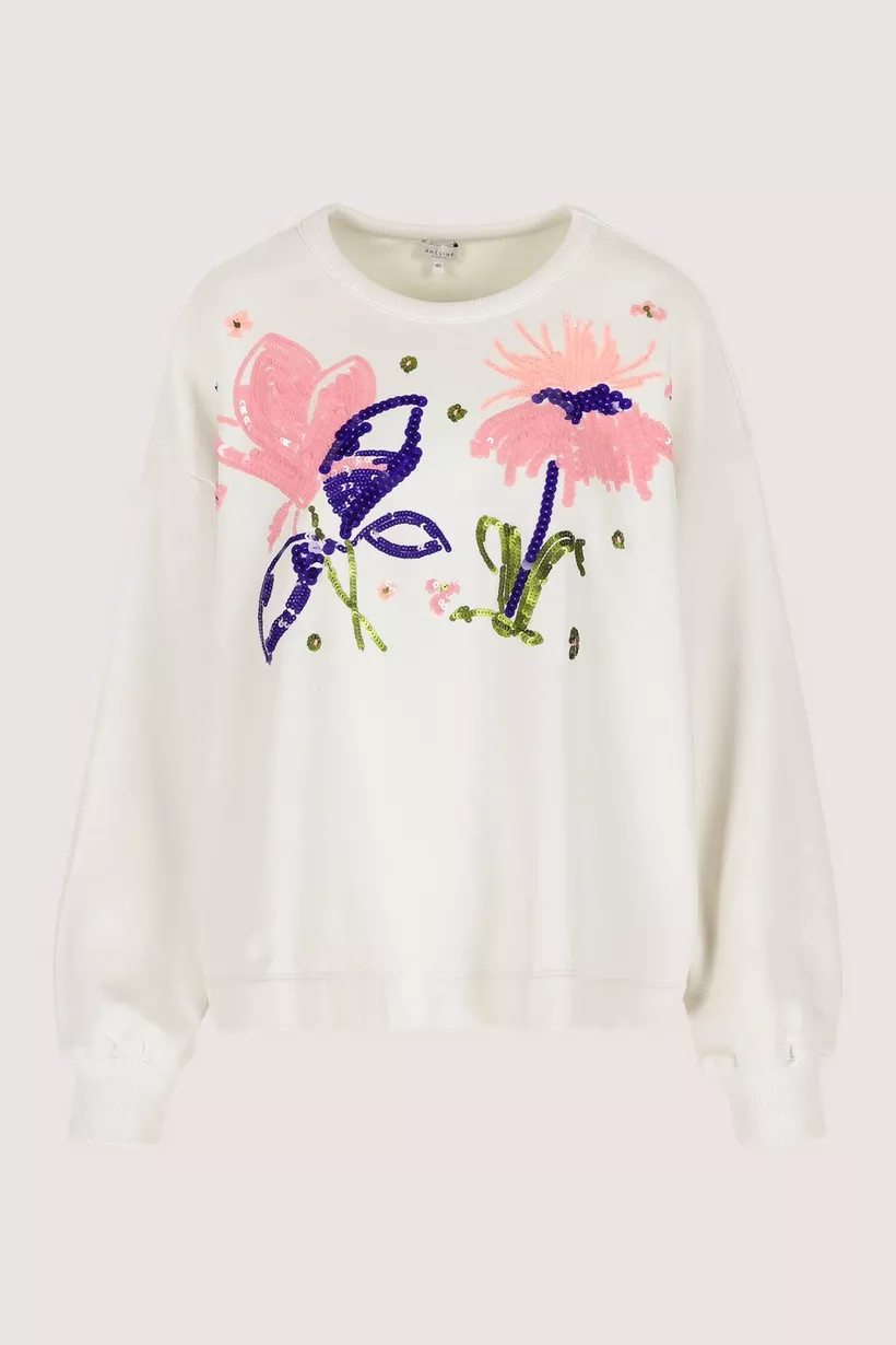 Thumbnail: 72202 Witte pull met bloemen jiry Mayerline