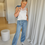 Thumbnail: 67015 Jeans in dunne kwaliteit met lint model 'Mira Scarf' van Para Mi
