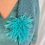 Thumbnail: 65627 Petrolkleurige broche met veren LM