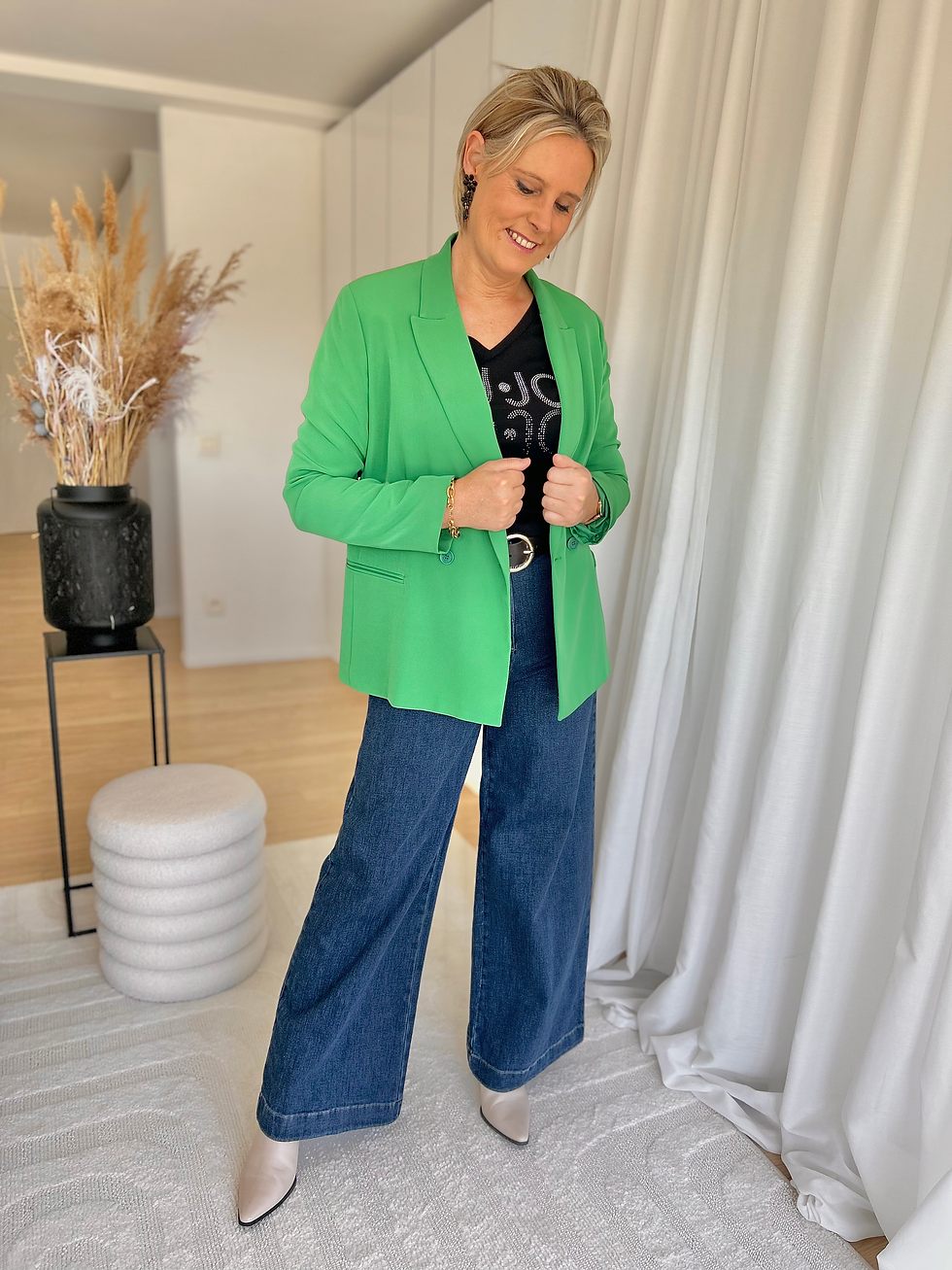 Thumbnail: 59976 Grasgroene blazer oversized-model Liu Jo