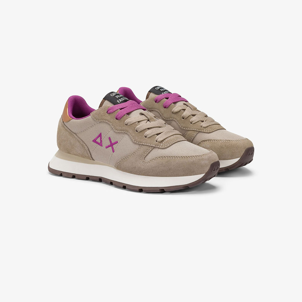 Thumbnail: 68266 Beige sneaker met fuchsia details Sun68