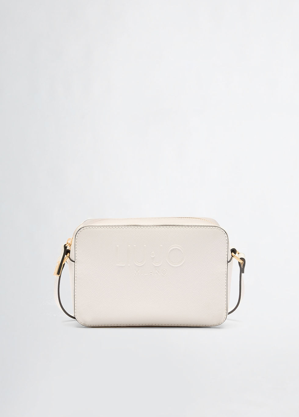 Thumbnail: 65942 Ecru basic crossbody handtas met ton-sur-ton logo Liu Jo