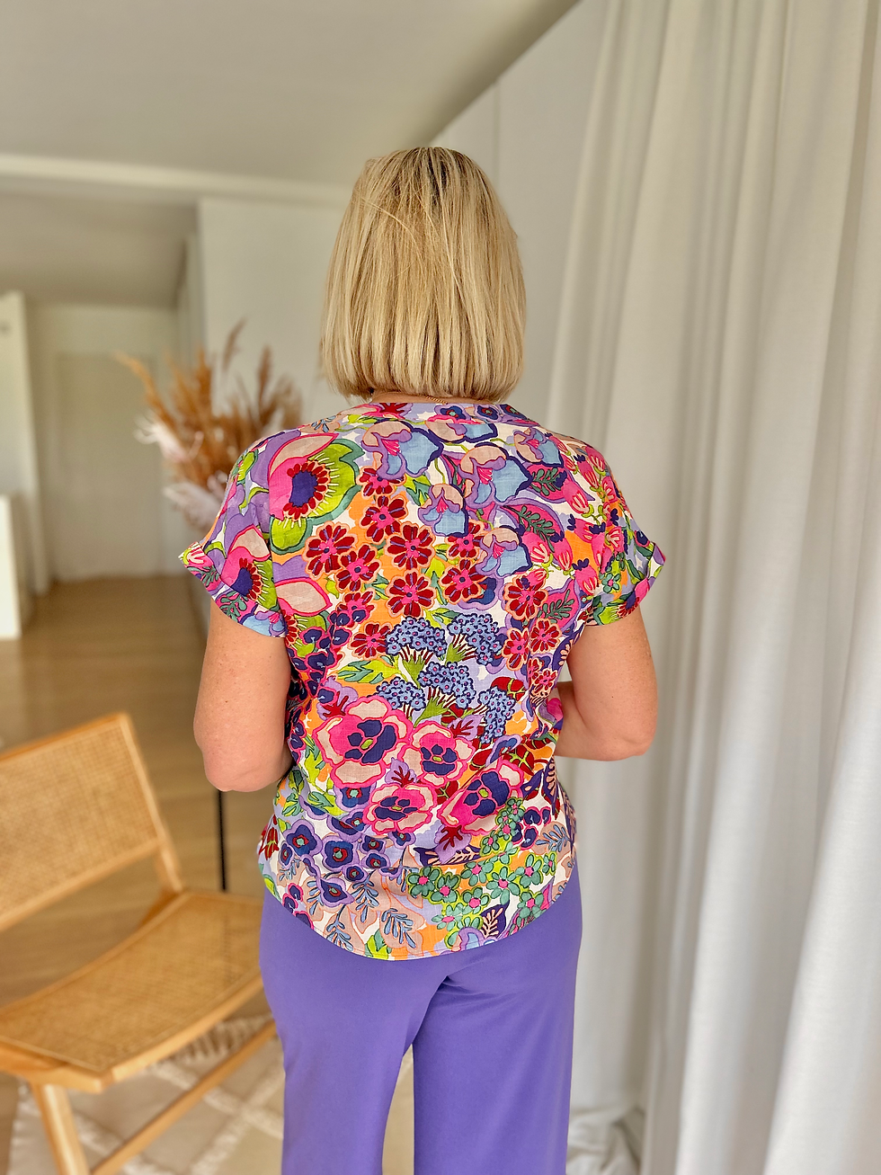 Thumbnail: 63137 Indigokleurige broek op rek in stretch-kwaliteit Batida