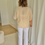 Thumbnail: 65712 Witte bootcut jeans met knopen en hoge taille Liu Jo