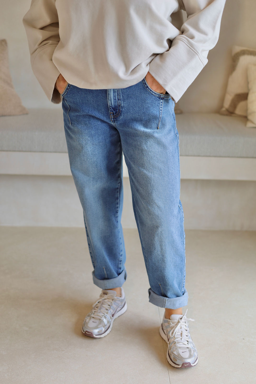 Thumbnail: 72571 Lichte jeans barrel-model ‘Fancy’ van Green Ice