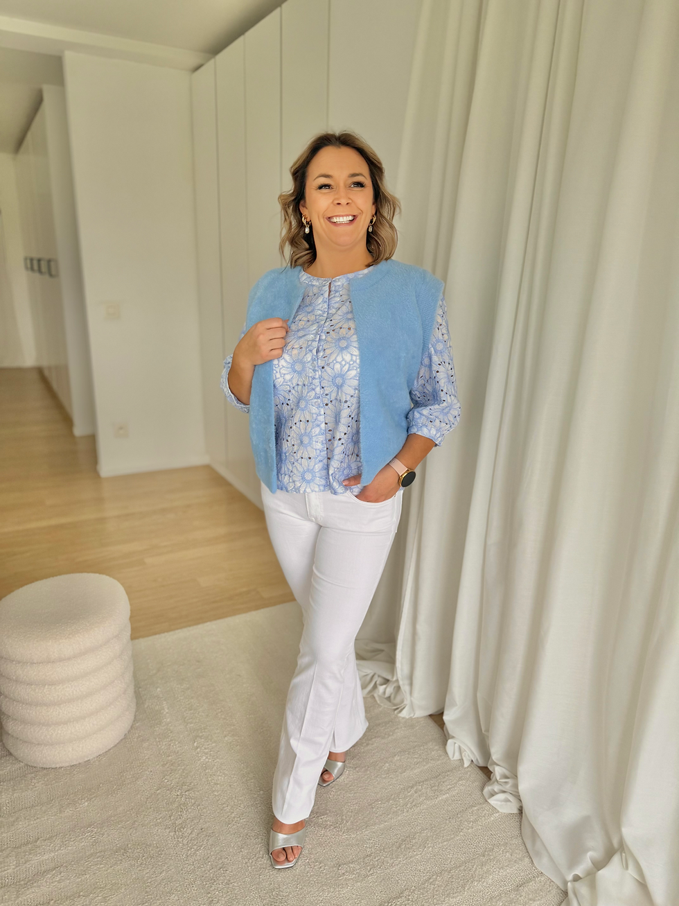 Thumbnail: 66260 Witte jeans bootcut model 'Jade' van Para Mi